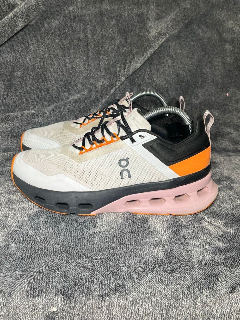 On Cloud Cloudnova X Women's 8.5 Running Shoes White Black Orange Pink 3WE304127